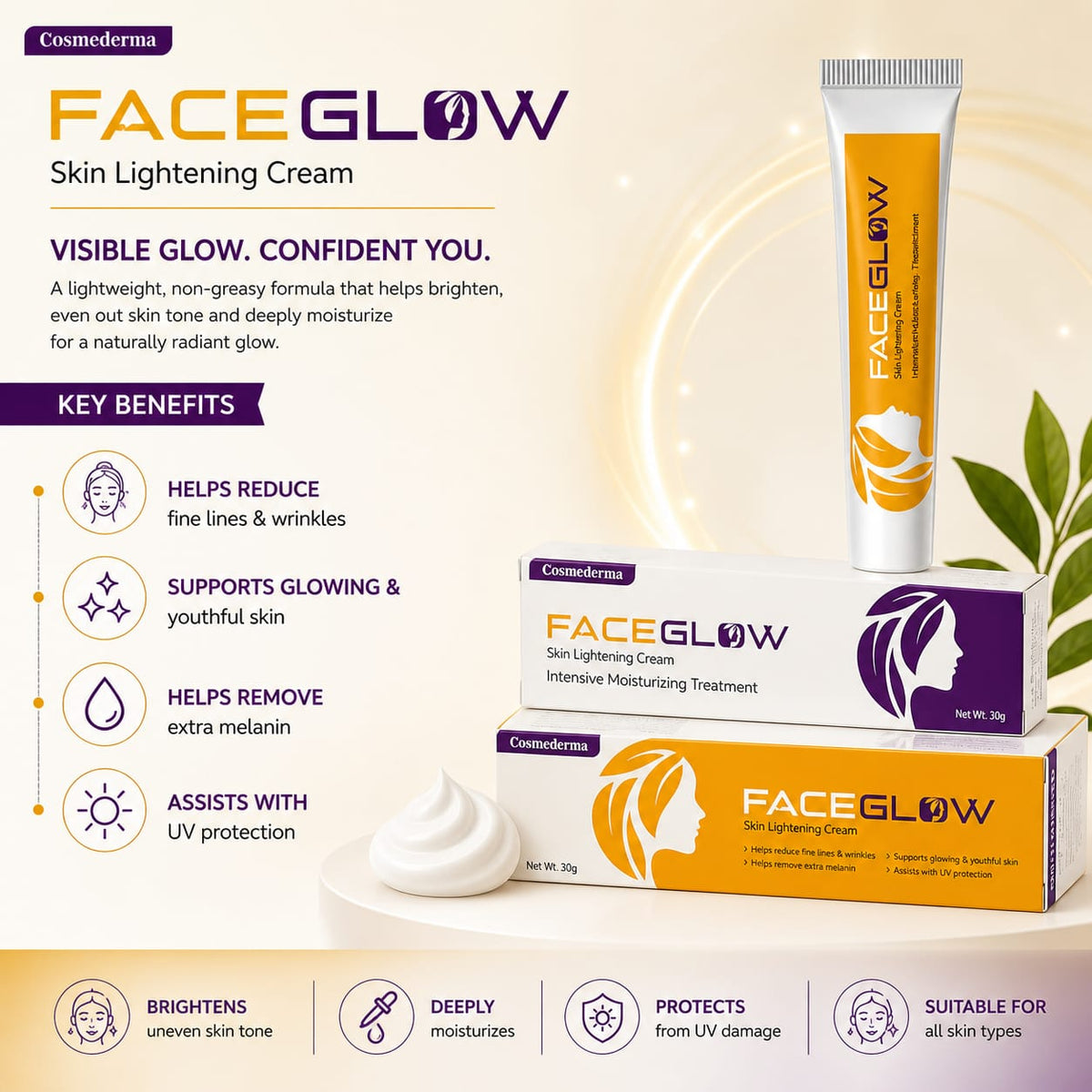 FaceGlow Skin Lightening Cream – 30g