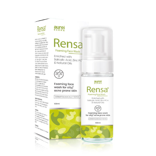 Rensa Foaming Face Wash 100ml – For Oily & Acne-Prone Skin | Salicylic Acid & Zinc PCA | Aurei Derma
