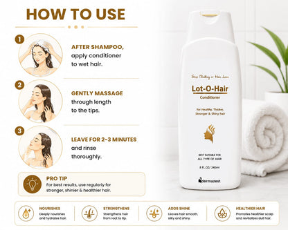 LOT O Hair Conditioner 240ml – Nourishing & Smoothing for Dry, Frizzy Hair
