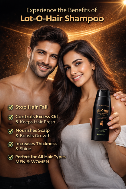 Lot-O-Hair Sebum Regulating Shampoo with Biotin, Salvia Extract, Vitamin B6 & Calendula | Hair Care Shampoo for Healthy, Thicker & Stronger-Looking Hair | Suitable for All Hair Types