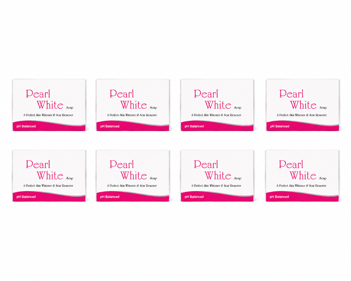Pearl White Soap Pack of 8 | pH Balanced Skin Cleansing Soap | Helps Cleanse & Refresh Skin | Daily Bathing Soap for Skin Care