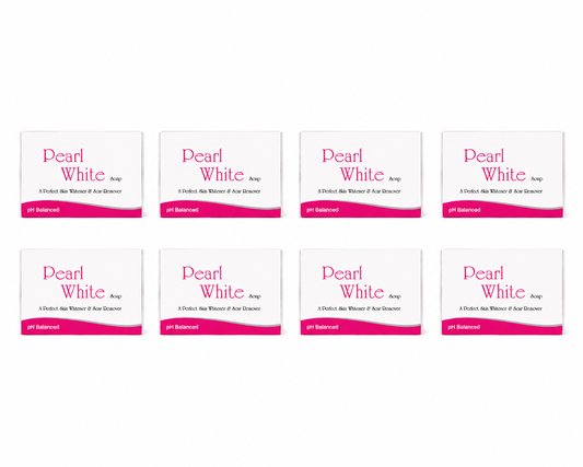 Pearl White Soap Pack of 8 | pH Balanced Skin Cleansing Soap | Helps Cleanse & Refresh Skin | Daily Bathing Soap for Skin Care