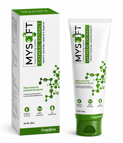 MYSOFT Oatmeal Extract Moisturizing Cream with Vitamin E, Shea Butter, Jojoba Oil & Argan Oil | Skin Barrier Repair & Deep Nourishment | Lightweight, Non-Greasy Moisturizer | 100g